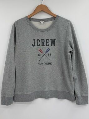 J.Crew Oars Logo Crewneck Sweatshirt | Grey Oars | Medium